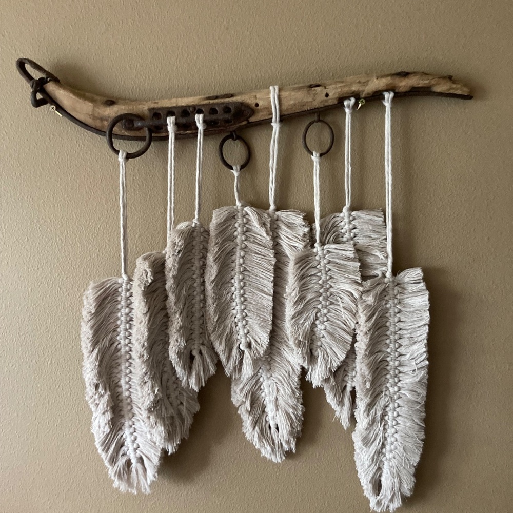 Handmade Macrame Feather Wall Hangings
